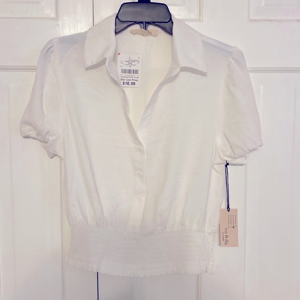 Juniors White Dress Shirt - Size Medium